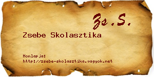 Zsebe Skolasztika névjegykártya